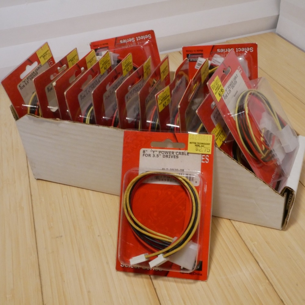 NOS 8" 4 Pin Molex To 2 x 3.5" Floppy Drive FDD Y Splitter Power Cable Adapter - Picture 5 of 5